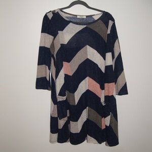 Women's Navy Blue Patterned Dress